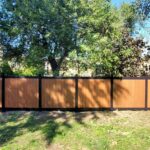 Aluminum Vinyl Woodgrain Fence-Woodgrain Vinyl Fence insatlled in Toronto