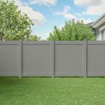 Horizontal Vinyl Fence Panels-Horizontal PVC Fence Installed in Nobleton