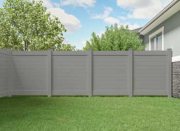 Horizontal Vinyl Fence Panels-Horizontal PVC Fence Installed in Nobleton