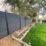 Composite Fence- Dark grey Composite Fence-Composite Privacy Fence -Woodgrain Composite Fence installed in Toronto